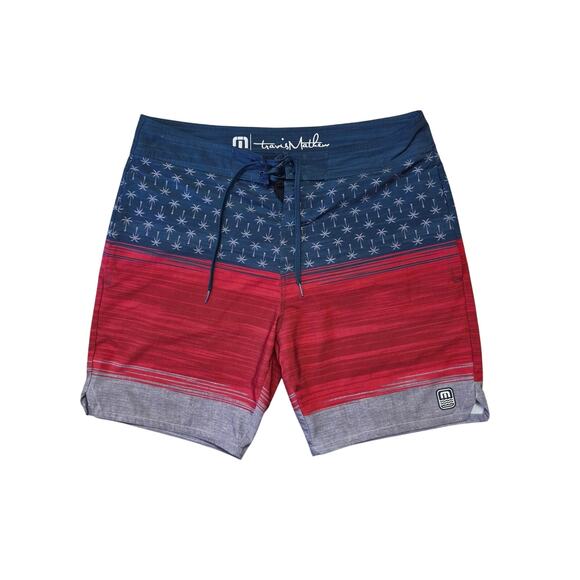 Travis Mathew Board Shorts Men’s Size 34 Murican Fun Surf Beach Swim Trunks - Picture 1 of 5